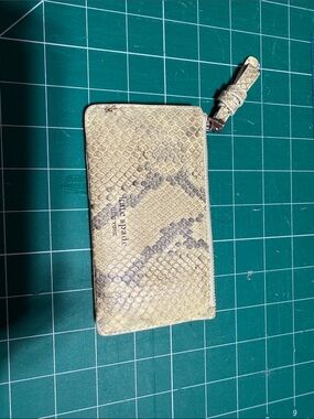 kate spade Yellow Snake-Print Zip Wallet